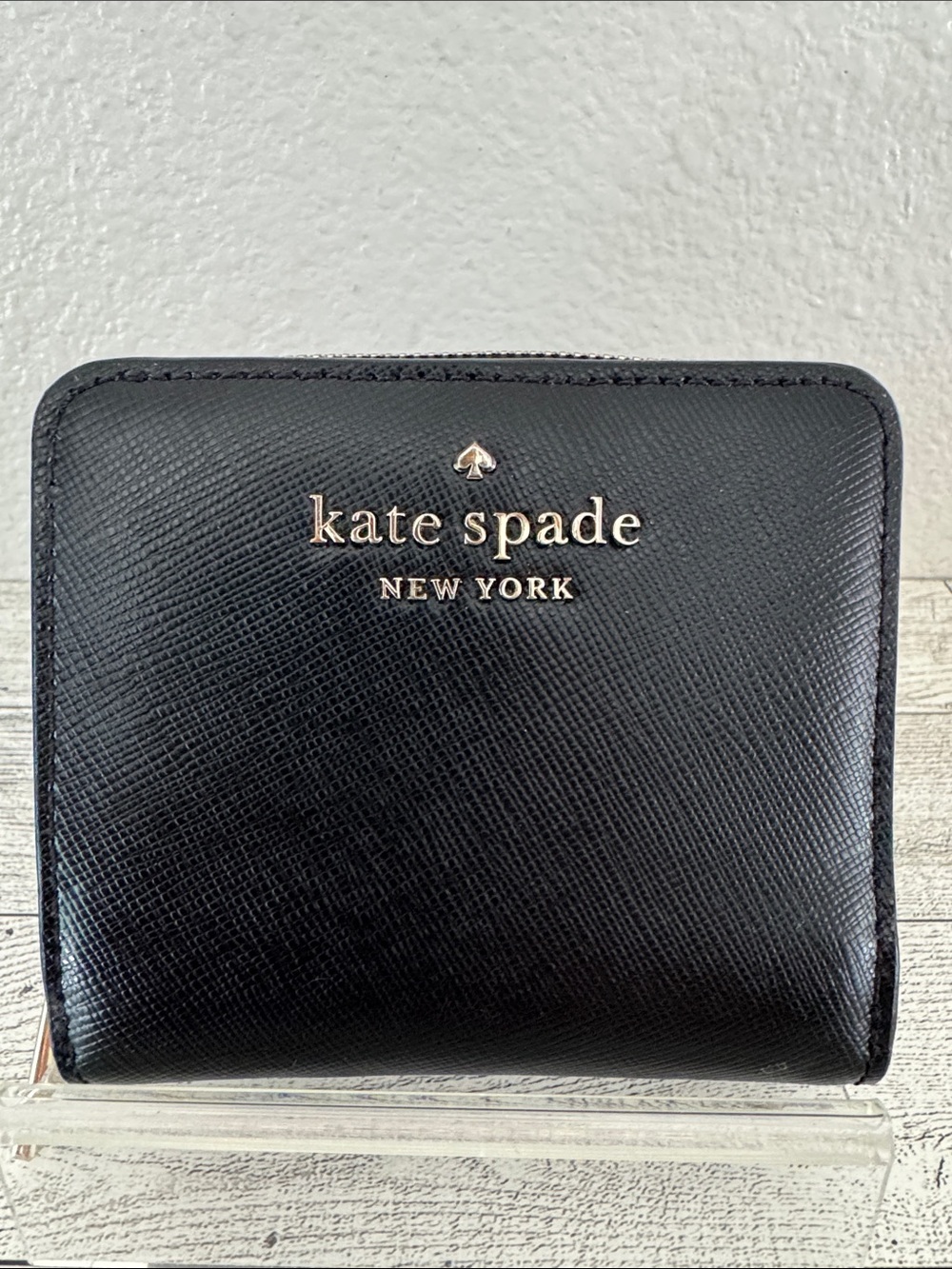 Kate Spade Black Leather Compact Wallet